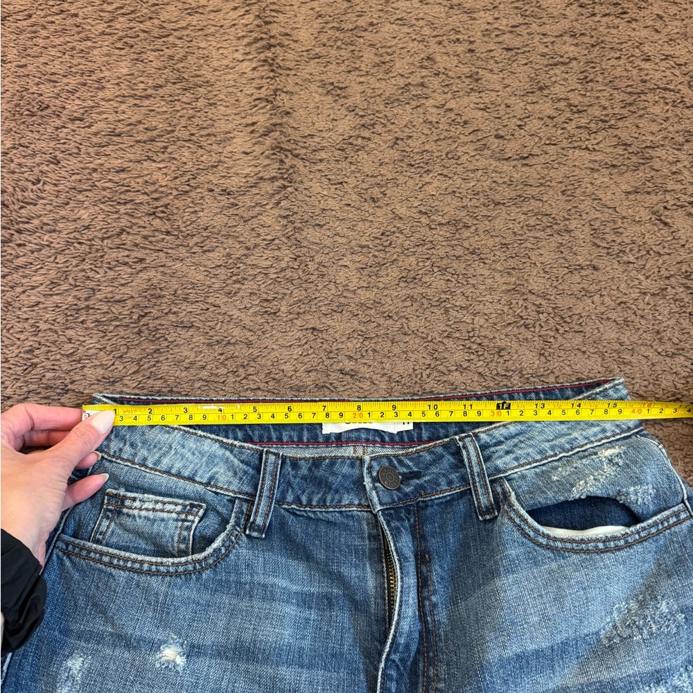 2 FOR $25 Cello Destructed Raw Hem Crop High Rise Jeans Ripped Destroyed 11 30 - Picture 3 of 7